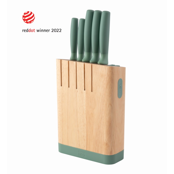 6-pc knife block set Forest Leo
